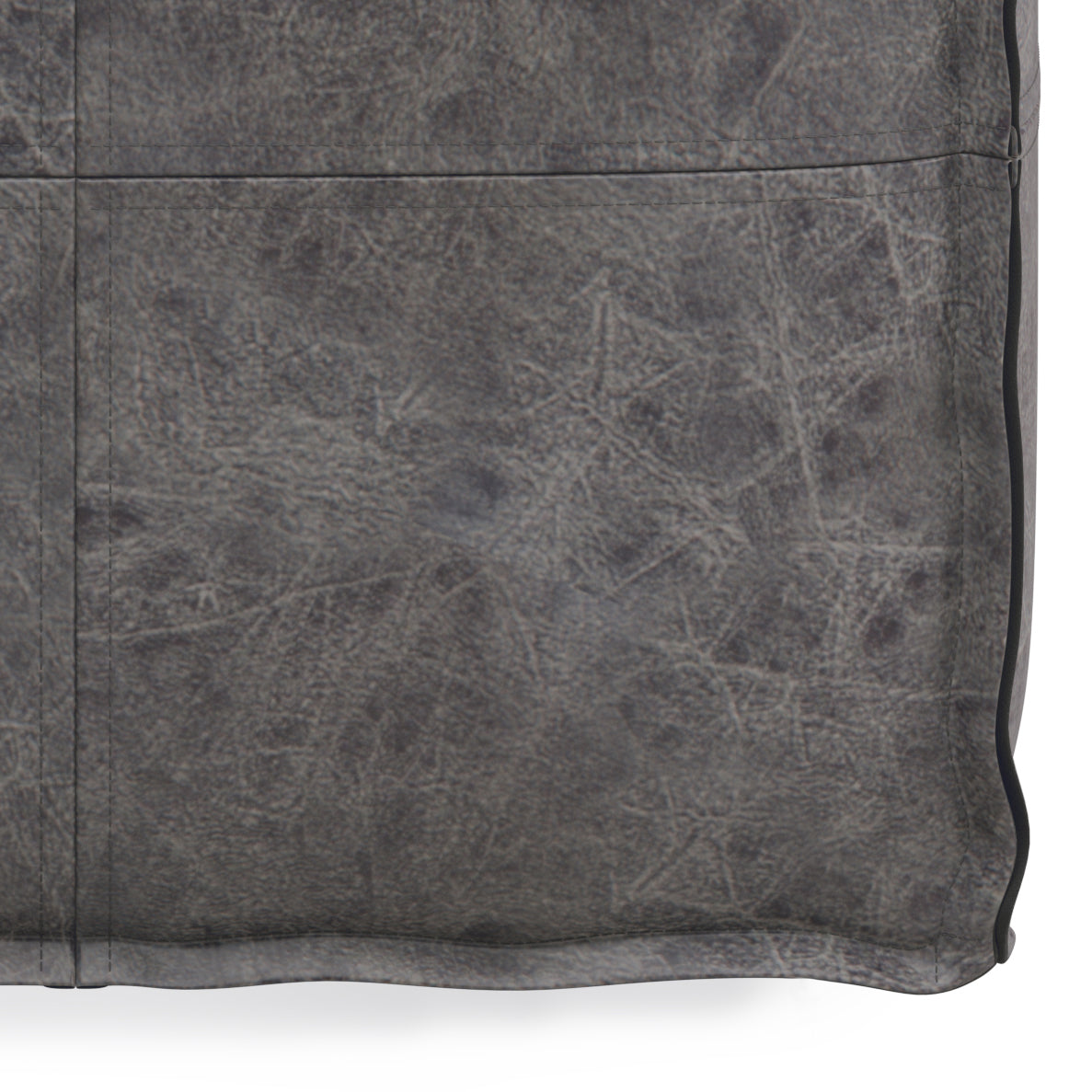 Brody - Square Pouf - Distressed Black