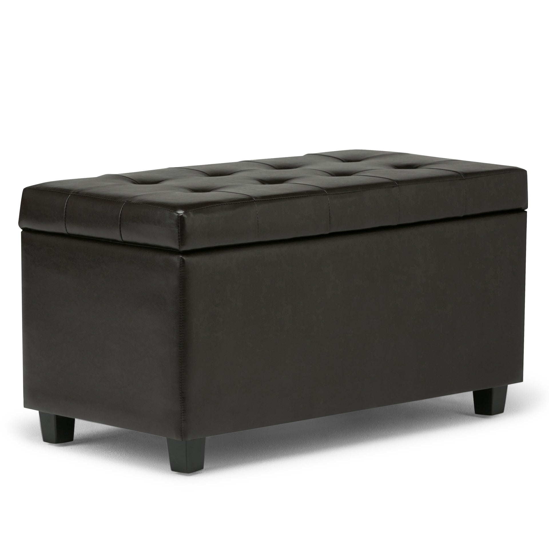 Cosmopolitan 34 inch Wide Storage Ottoman in Tanners Brown Vegan Leather