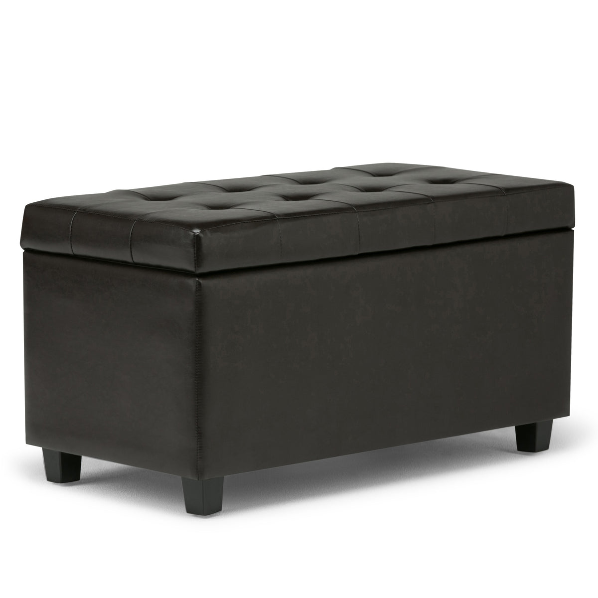 Cosmopolitan 34 inch Wide Storage Ottoman in Tanners Brown Vegan Leather