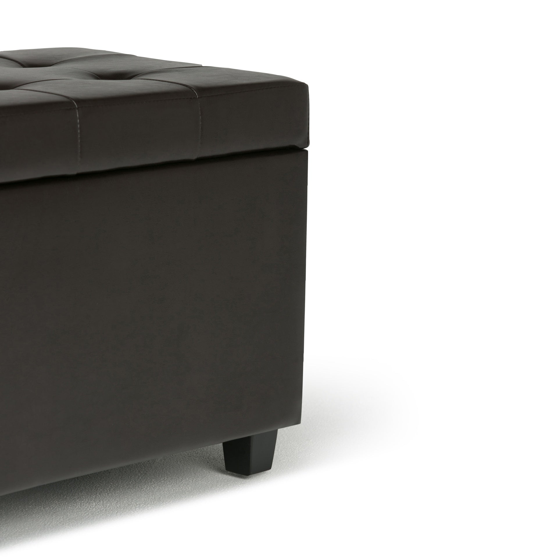 Cosmopolitan 34 inch Wide Storage Ottoman in Tanners Brown Vegan Leather