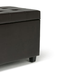 Cosmopolitan 34 inch Wide Storage Ottoman in Tanners Brown Vegan Leather