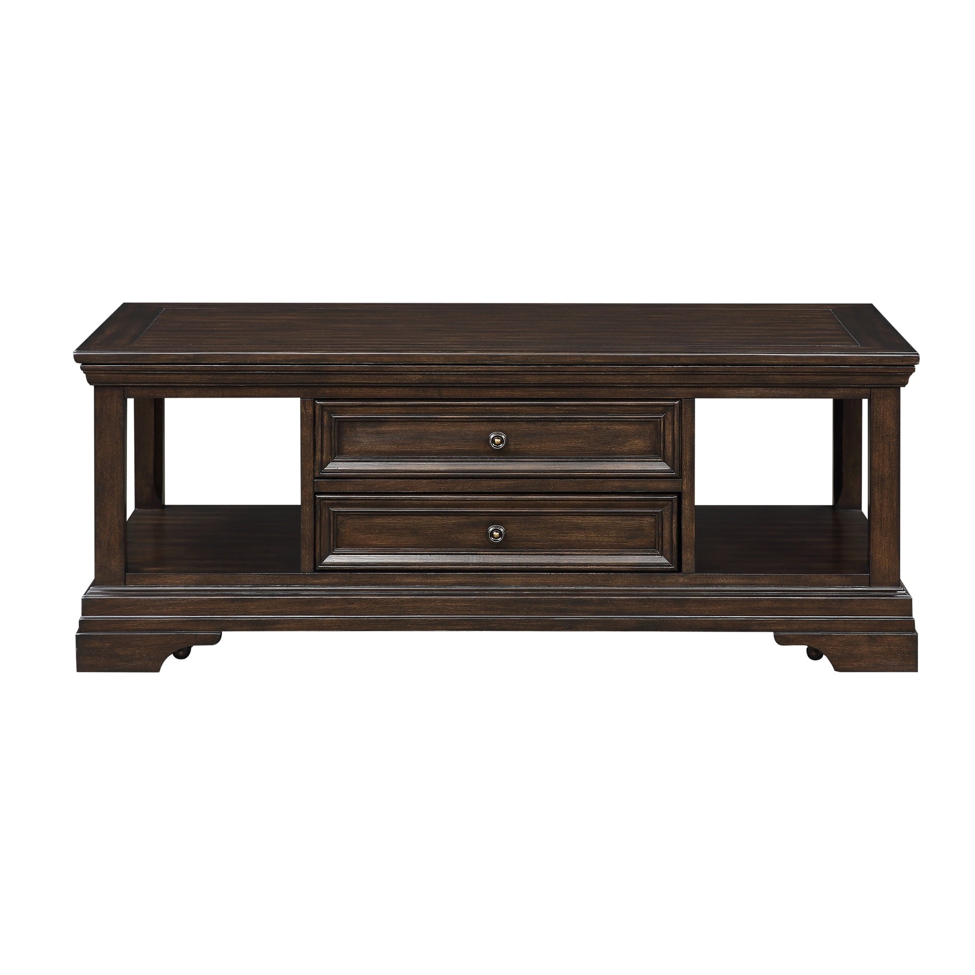 Traditional Design Lift Top Cocktail Table with Storage Drawers Espresso Finish Living Room Furniture 1pc