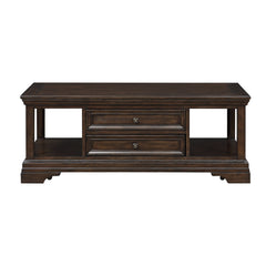 Traditional Design Lift Top Cocktail Table with Storage Drawers Espresso Finish Living Room Furniture 1pc