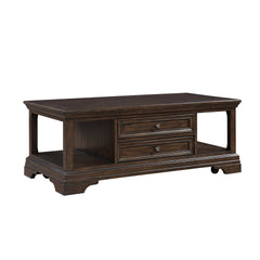 Traditional Design Lift Top Cocktail Table with Storage Drawers Espresso Finish Living Room Furniture 1pc