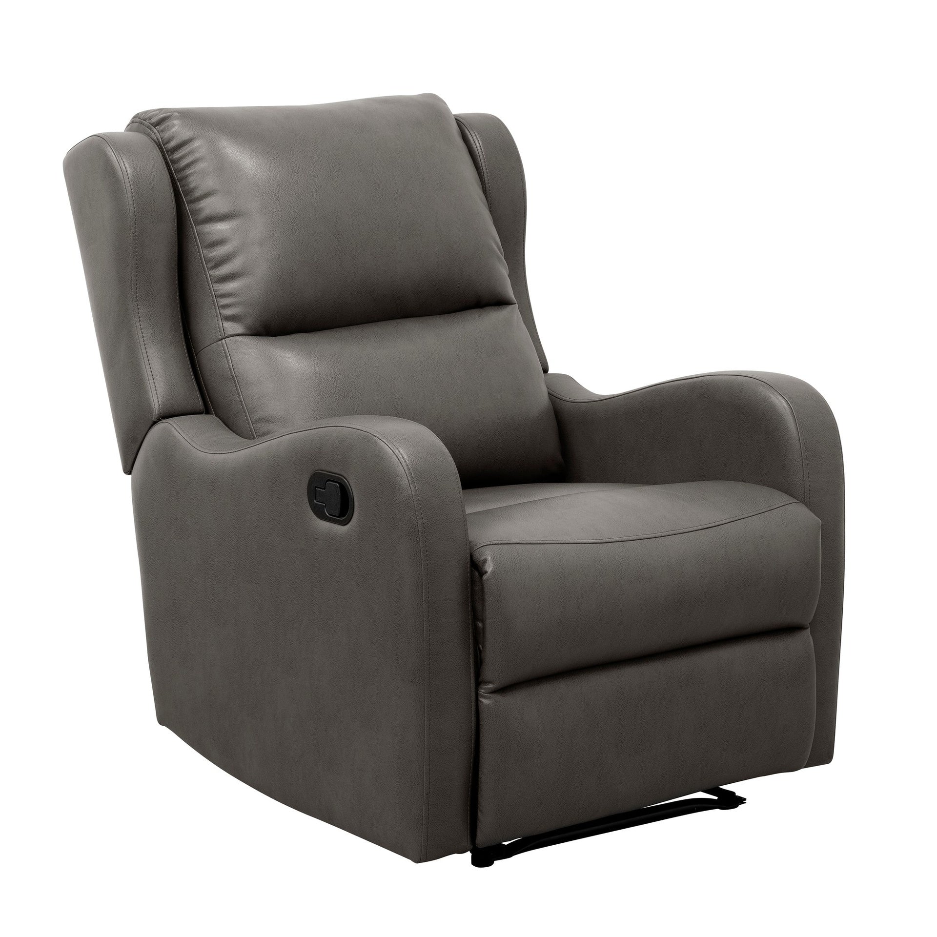 Faux Leather Upholstery Gray Reclining Chair 1pc Living Room Furniture Comfort Seating