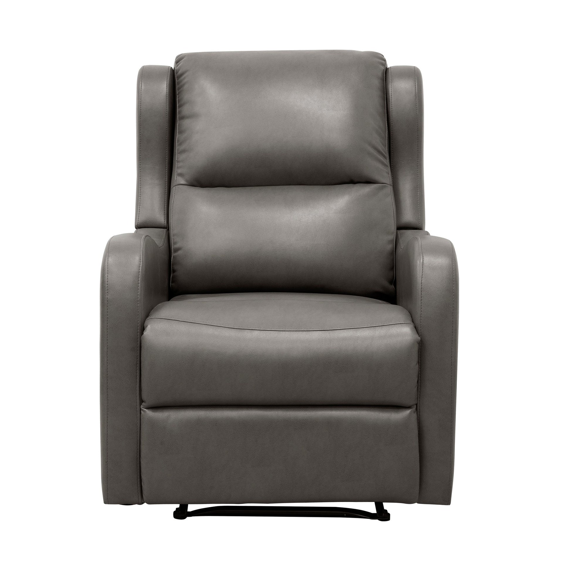 Faux Leather Upholstery Gray Reclining Chair 1pc Living Room Furniture Comfort Seating