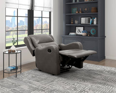 Faux Leather Upholstery Gray Reclining Chair 1pc Living Room Furniture Comfort Seating