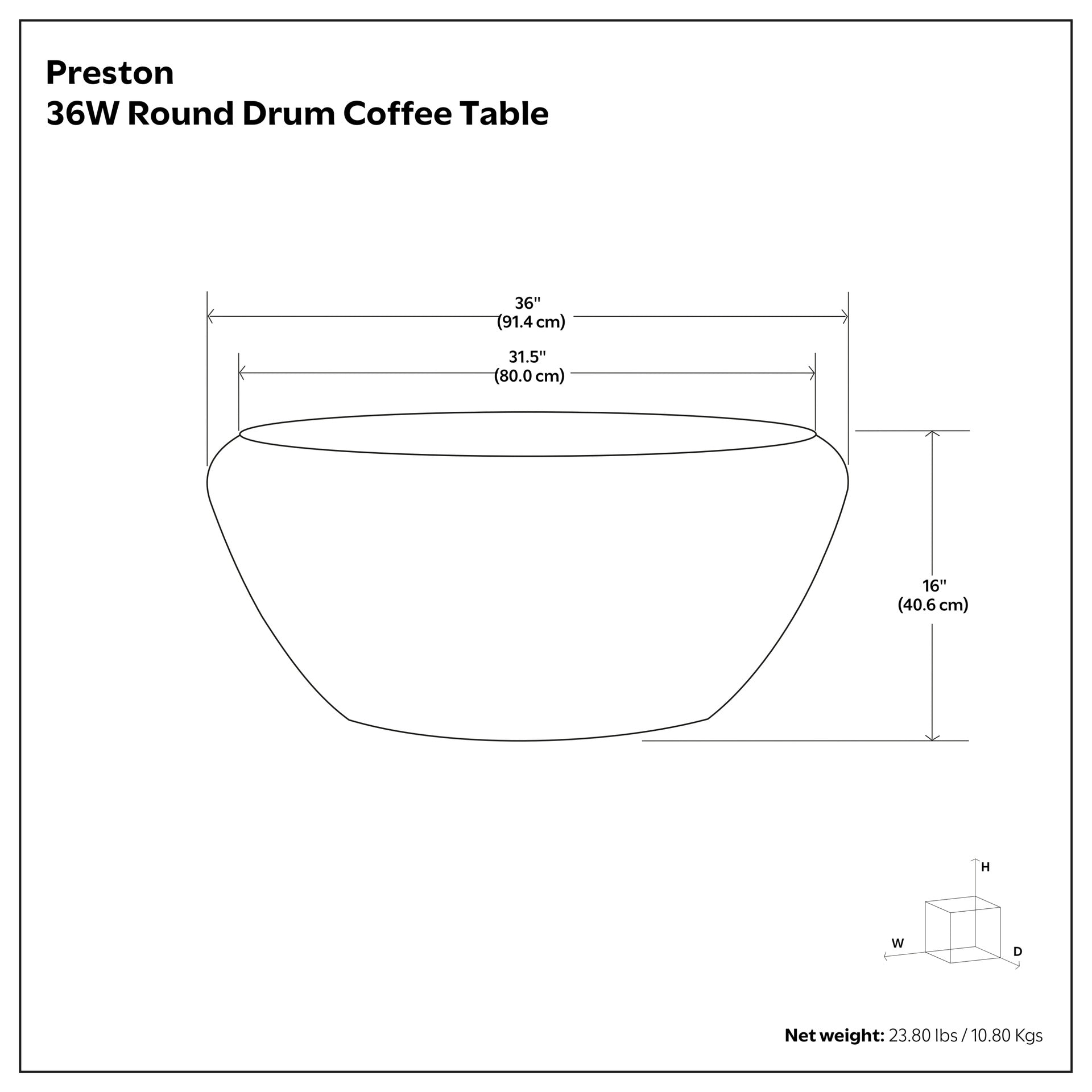 Preston Metal Coffee Table