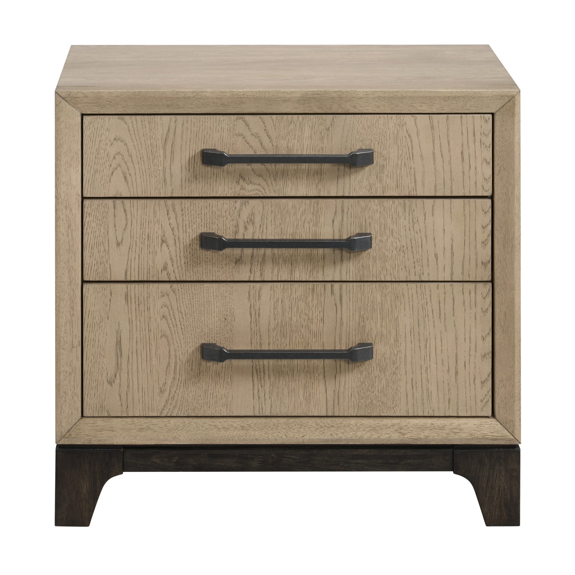Brown 3-Drawer Nightstand With USB