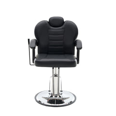 102°-140°  Reclining Barber Chairs for Barbershop, Heavy Duty Hydraulic Pump 360° Swivel Salon Chair for Hair Stylist -Upgrade Black