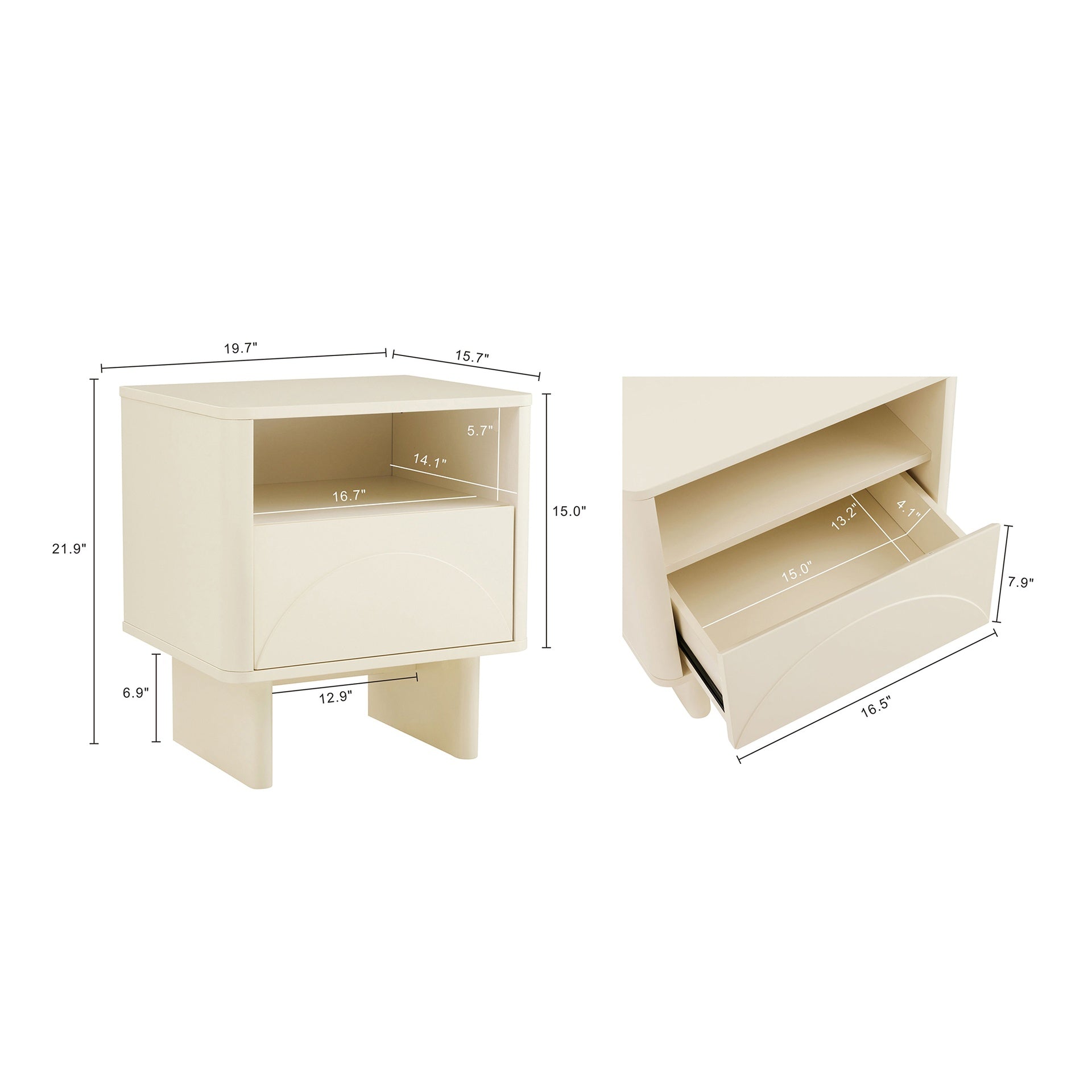 Nightstand in Cream