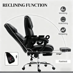 Office Chair with Massage & Reclining Footrest – Unmatched Comfort for All-Day Work & Leisure