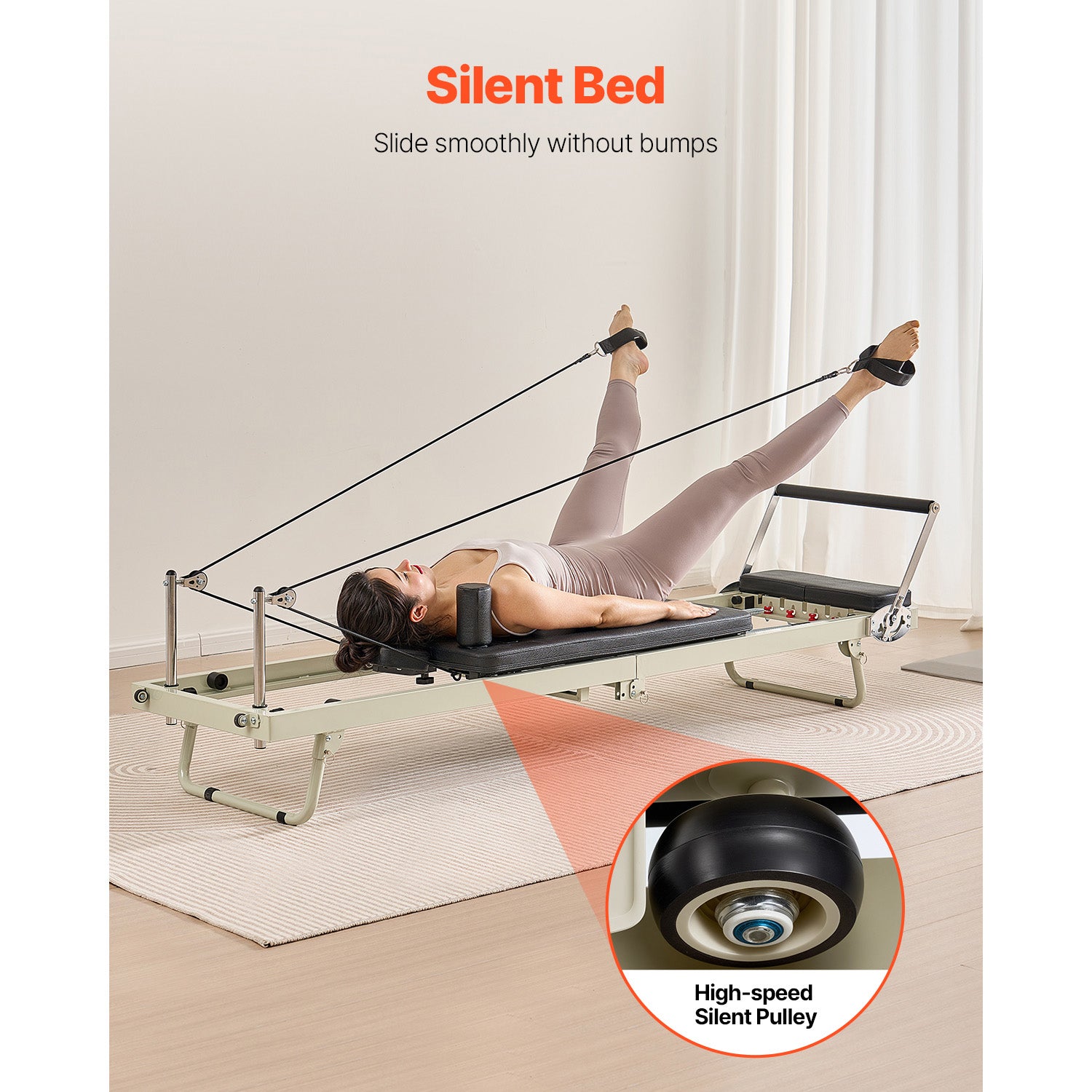 Foldable Pilates Reformer Pilates Machine Home Gym Equipment with Resistance