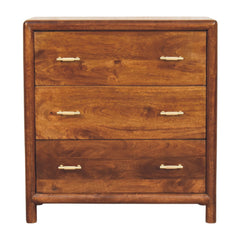 Solid Wood Regency Chest, 3-Drawers, Brown