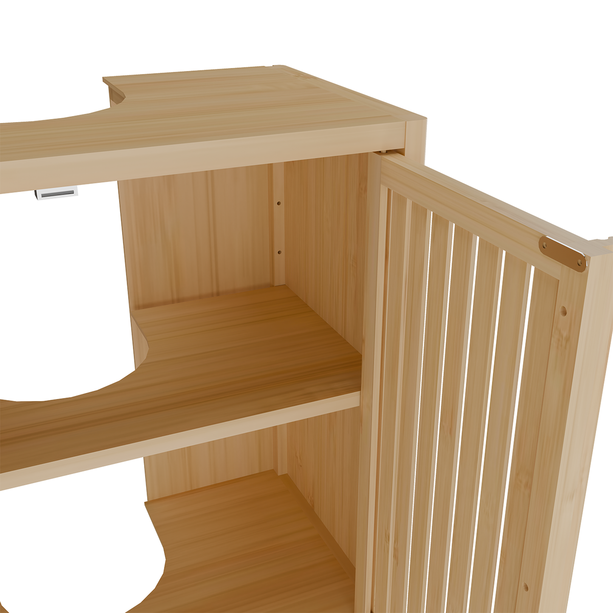 Natural bamboo large capacity basin cabinet