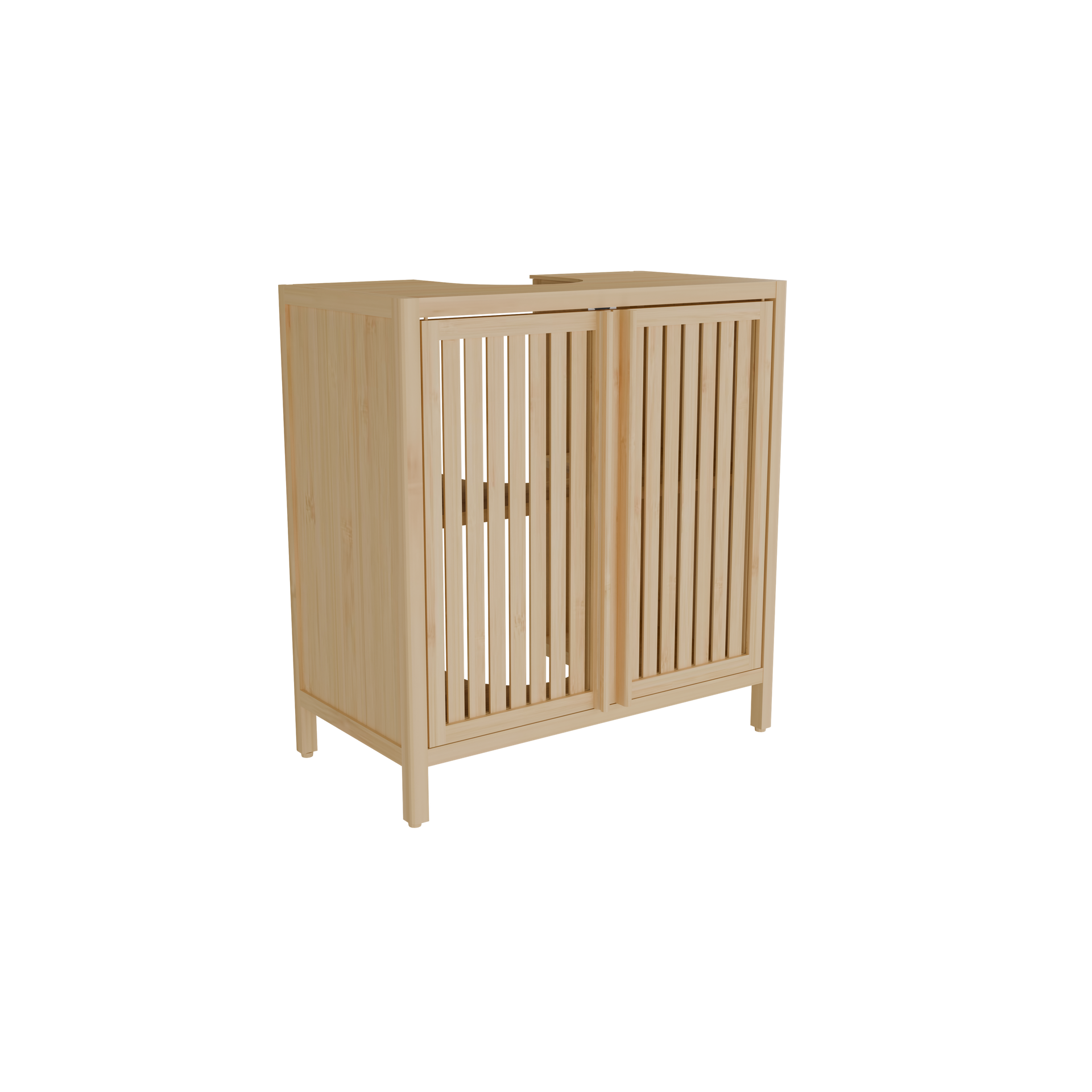Natural bamboo large capacity basin cabinet