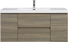 48" Floating Bathroom Vanity with Sink, Wall-Mounted Storage Cabinet with Solid Surface Top Basin and Soft Close Drawers Fully Assembled, Ash Grey 24V11-48AG-W1920P385489