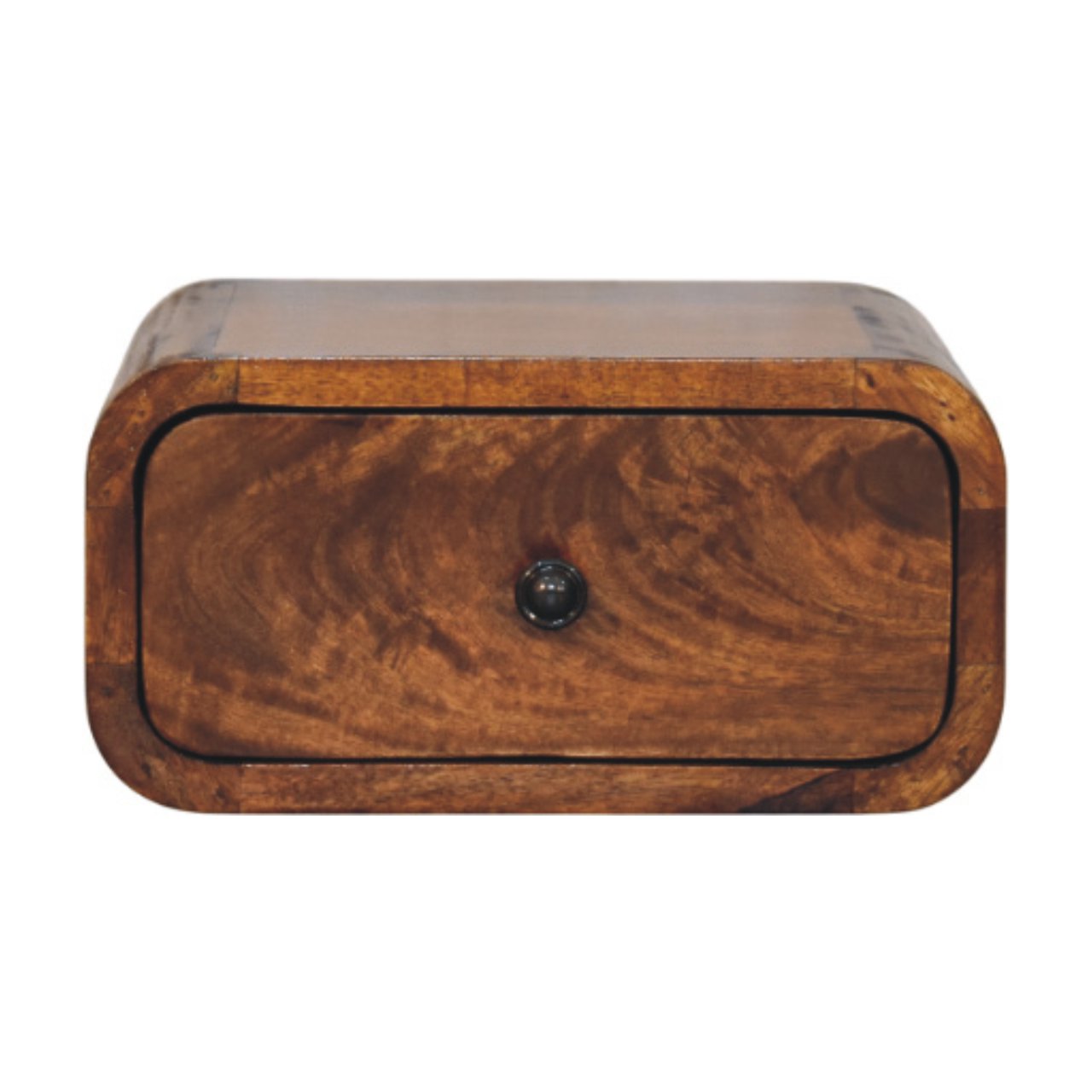 Solid Wood Avora Mini Wall-Mounted Chestnut Nightstand, 1-Drawer, Brown
