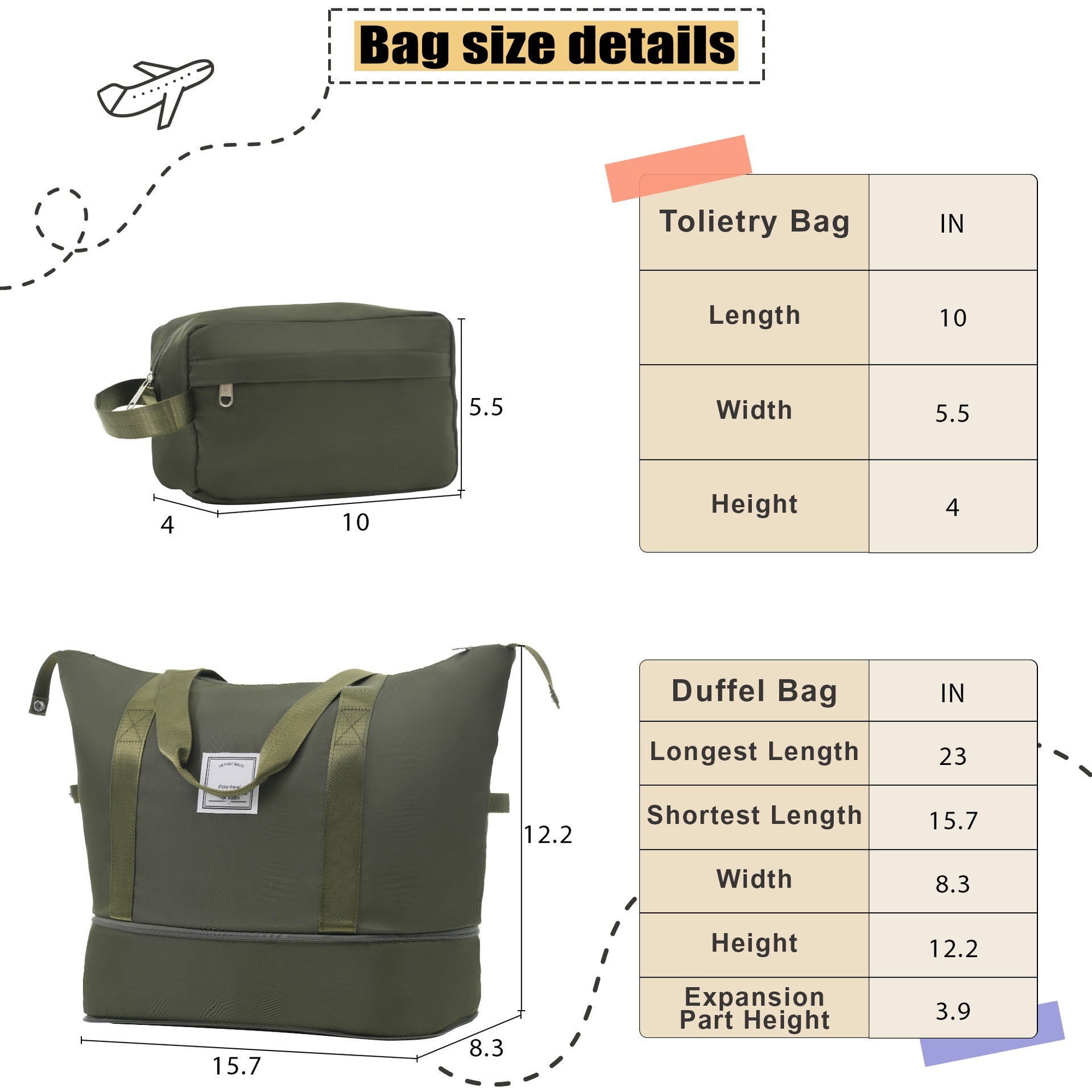 Softside Luggage Expandable 3 Piece Set Suitcase with Duffel Bag Upright Spinner Softshell Lightweight Luggage Travel Set-22/26/30 IN