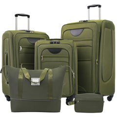 Softside Luggage Expandable 3 Piece Set Suitcase with Duffel Bag Upright Spinner Softshell Lightweight Luggage Travel Set-22/26/30 IN