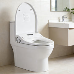 Smart Bidet Toilet Seat with Side Knob Adjustable Heated Seat with Water Temperature and Pressure Adjustment Portable Bidet with Automatic Nozzle Cleaning,Night Light,Only Seat