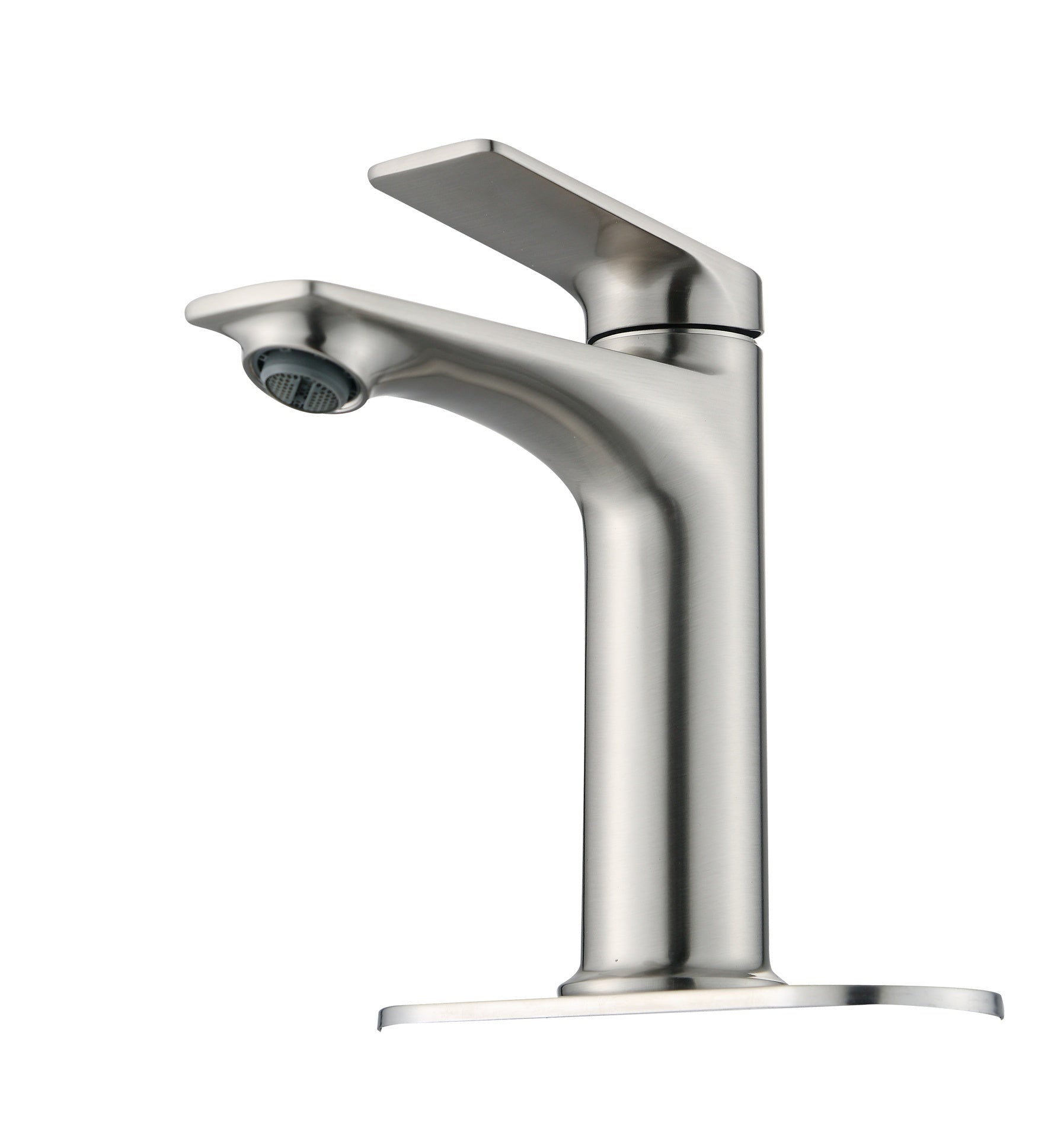 Brushed Nickel Single Handle Bathroom Faucet with Deck