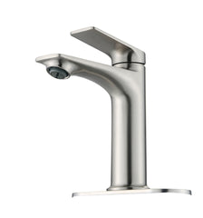 Brushed Nickel Single Handle Bathroom Faucet with Deck