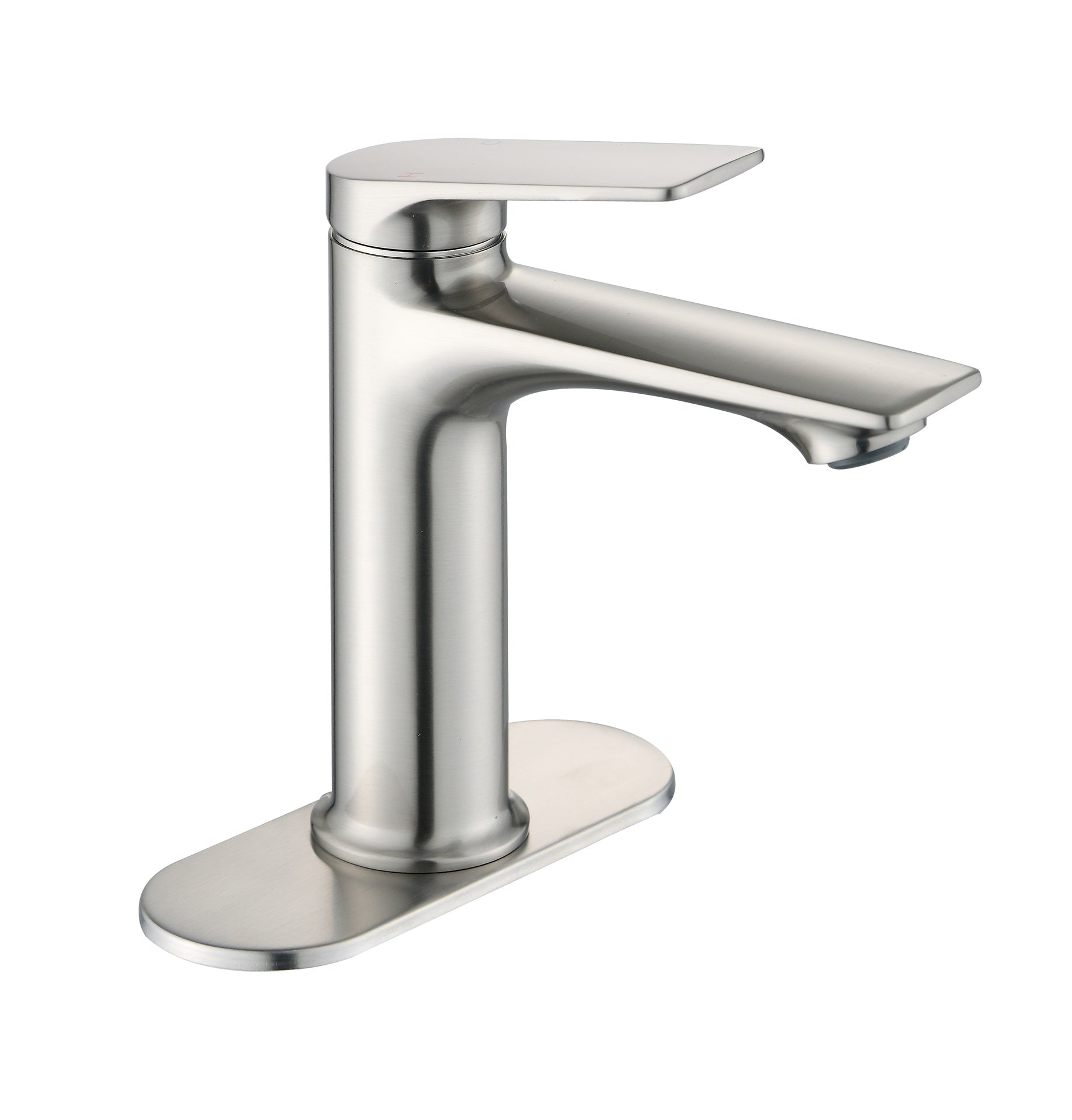 Brushed Nickel Single Handle Bathroom Faucet with Deck
