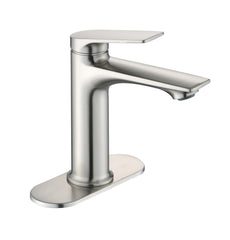 Brushed Nickel Single Handle Bathroom Faucet with Deck