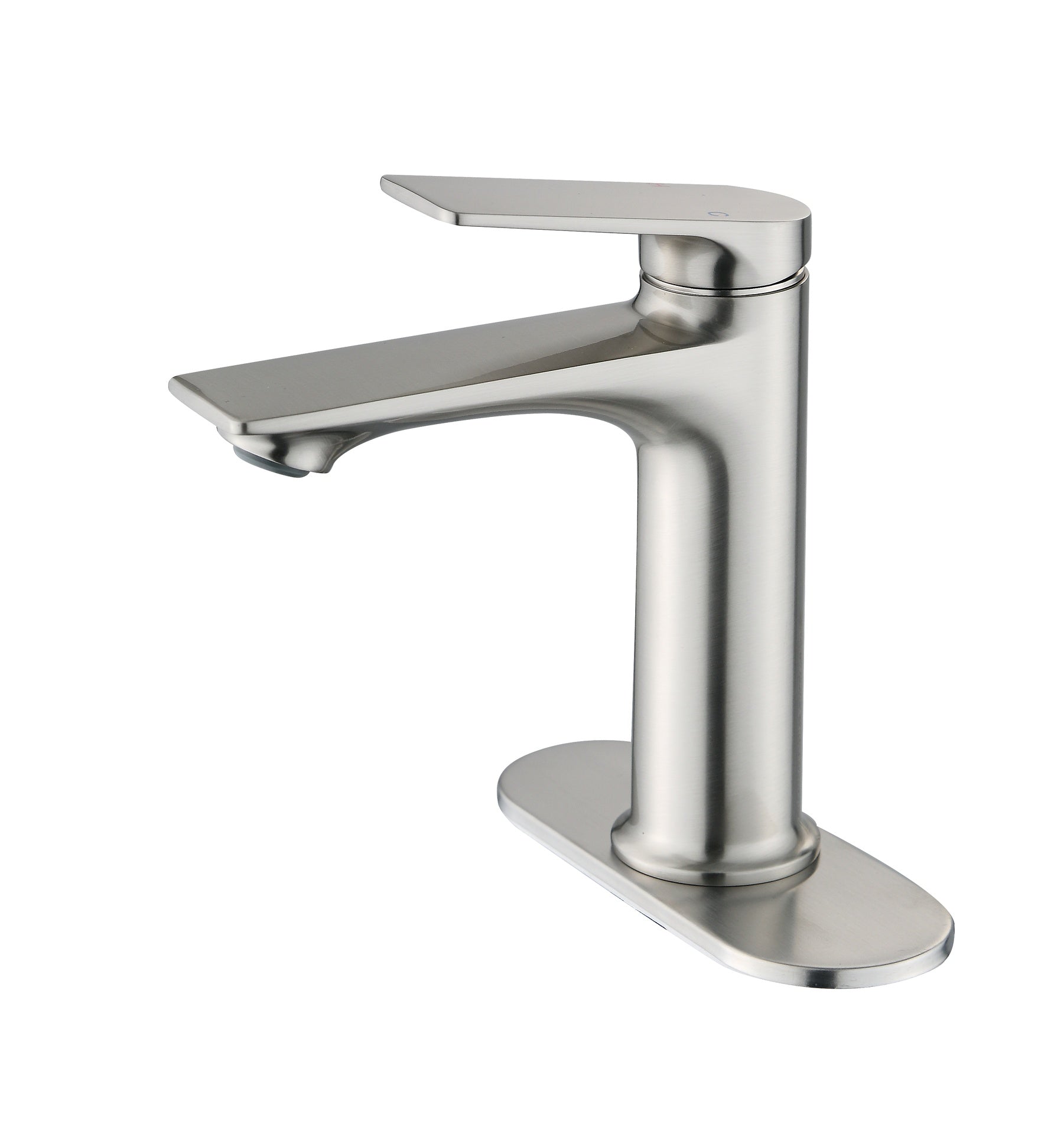 Brushed Nickel Single Handle Bathroom Faucet with Deck