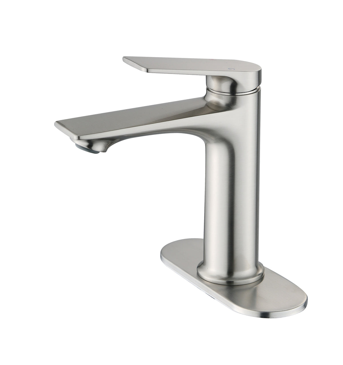 Brushed Nickel Single Handle Bathroom Faucet with Deck