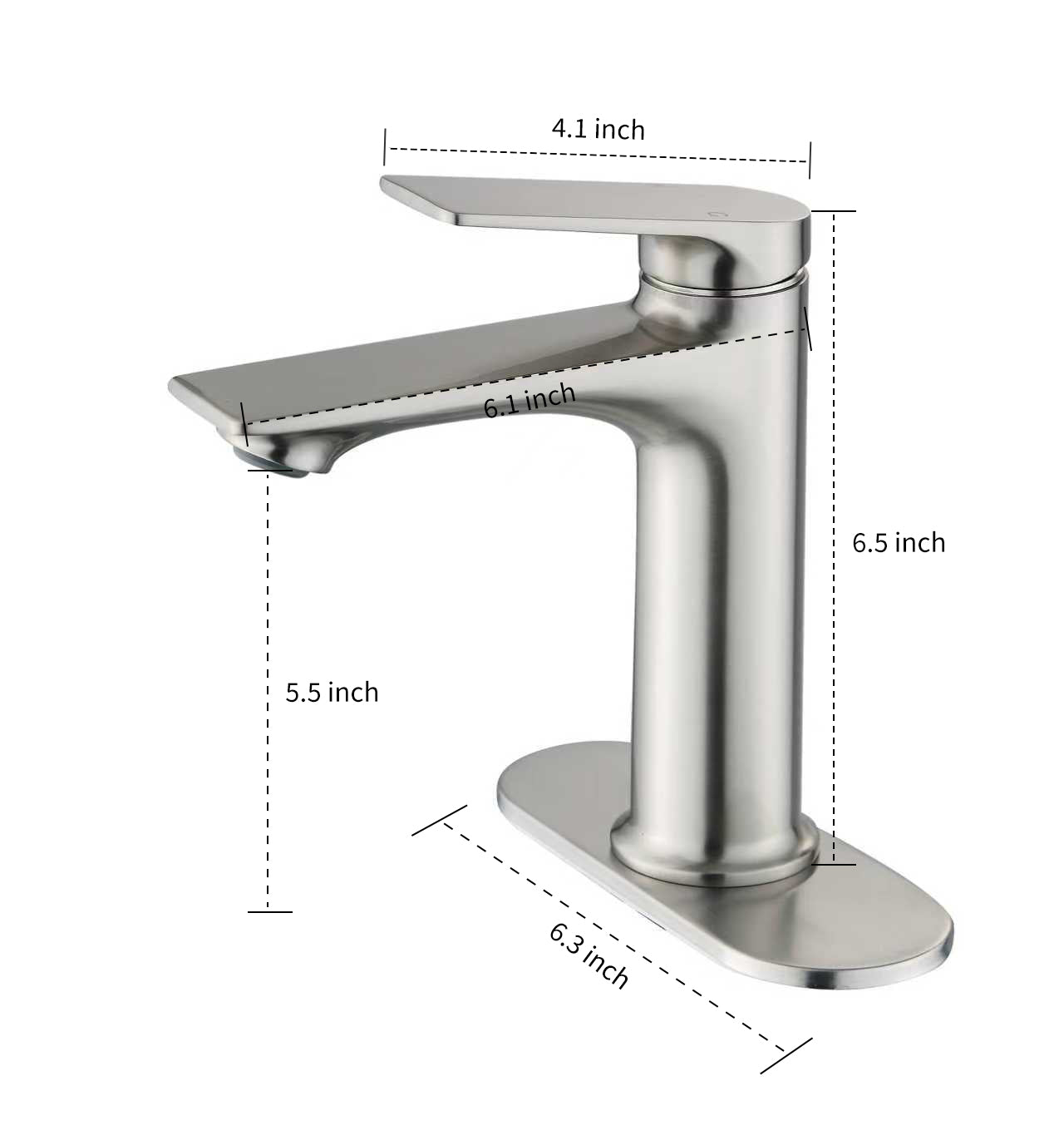 Brushed Nickel Single Handle Bathroom Faucet with Deck