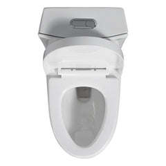 One-Piece Toilet, 1.1/1.60 GPF Water-Efficient Dual-Flush Elongated Comfort Height Floor Mounted, ADA Compliant Toilet with Soft Closing Seat Included