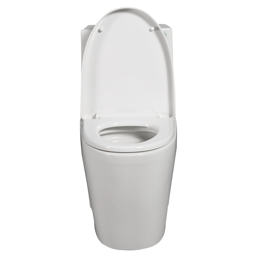 One-Piece Toilet, 1.1/1.60 GPF Water-Efficient Dual-Flush Elongated Comfort Height Floor Mounted, ADA Compliant Toilet with Soft Closing Seat Included