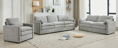 Cozy Upholstered Sofa Set Oversized Comfy Cloud Sofa Double Cushion Sofa Group Plush Cushion Sofa Couch for Living Room, Light Grey