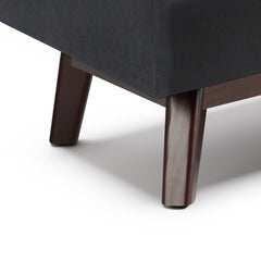Owen 48 inch Wide Rectangular Storage Ottoman in Midnight Black Vegan Leather