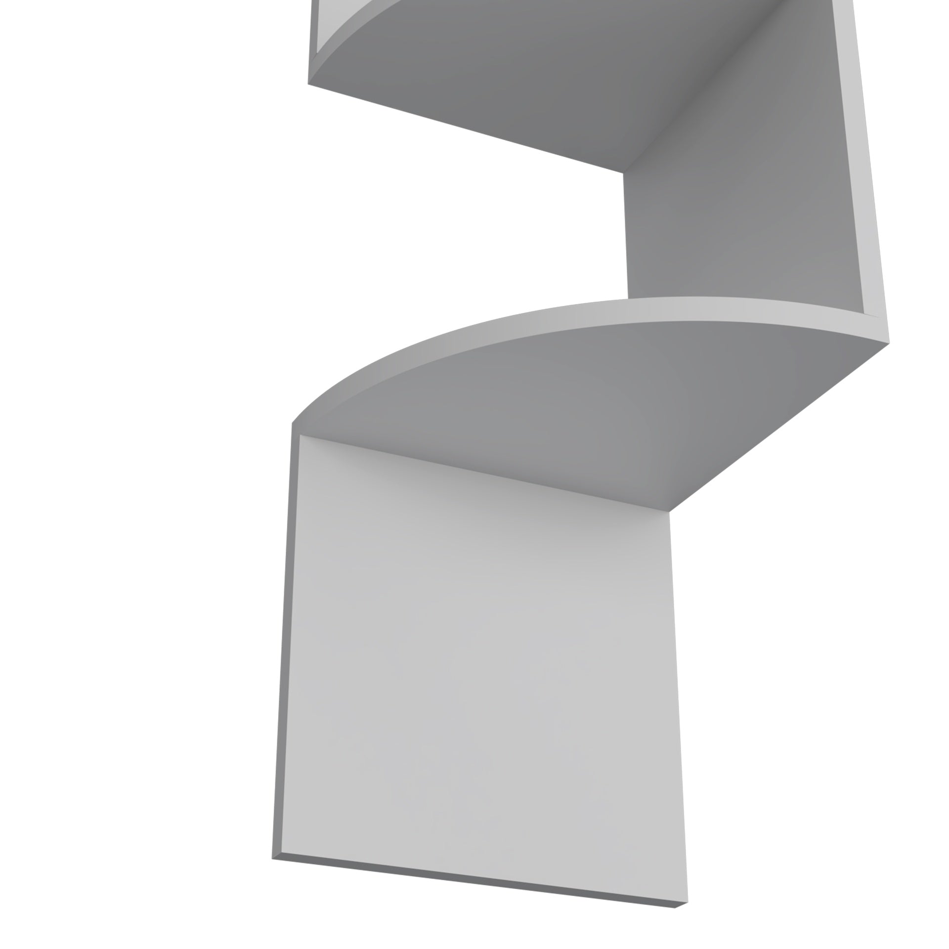 Roy Corner Floating Shelf, Modern 4-Tier Display, White