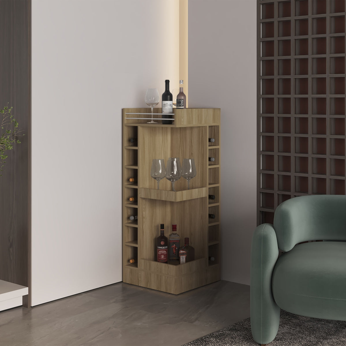 Bar Cabinet, 16 Shelves