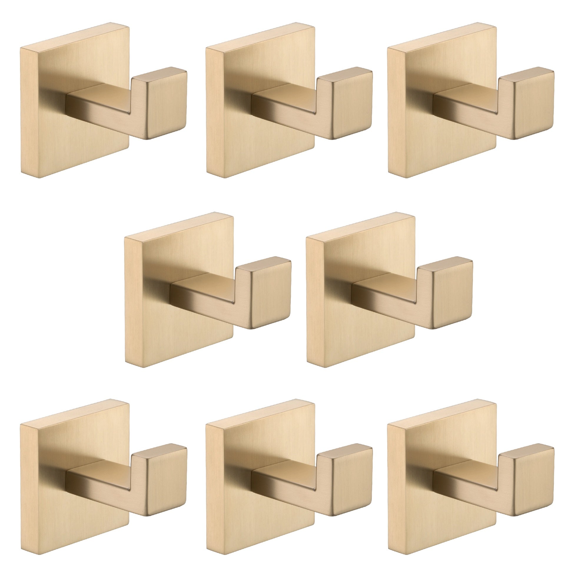 8 Pack Wall-Mounted Stainless Steel Bathroom Towel Hooks/Coat Hooks for Bathroom, Bedroom, Kitchen