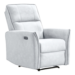 Top Quality Asheville Mid-Century Modern Recliner Chair with Infinite Position Design in Light Gray Italian Suede 41" H x 33" W x 29"D for living Room Apartment Study Room Office