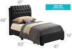 Stylish Contemporary Twin Bed In Bold Black