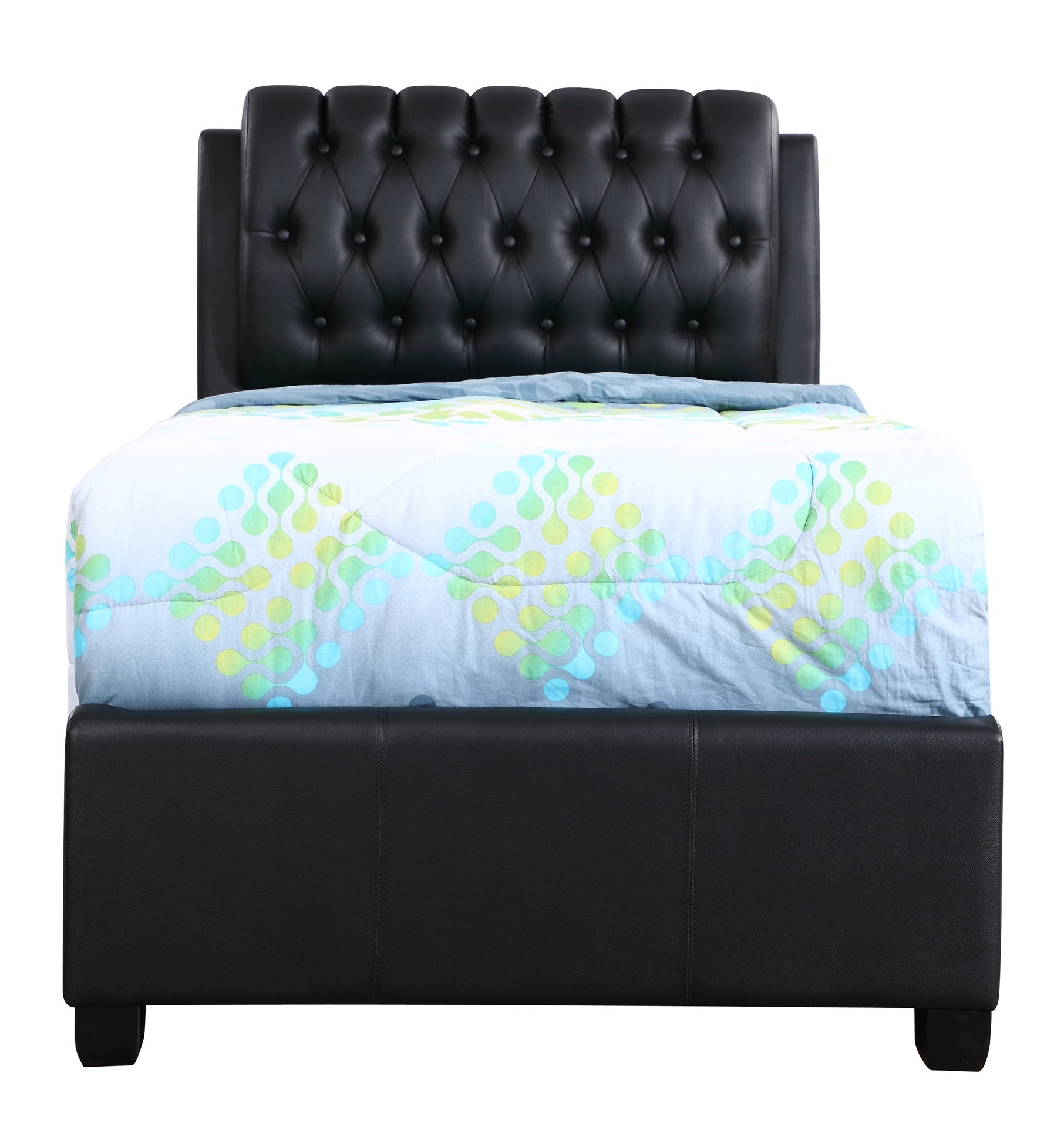 Stylish Contemporary Twin Bed In Bold Black