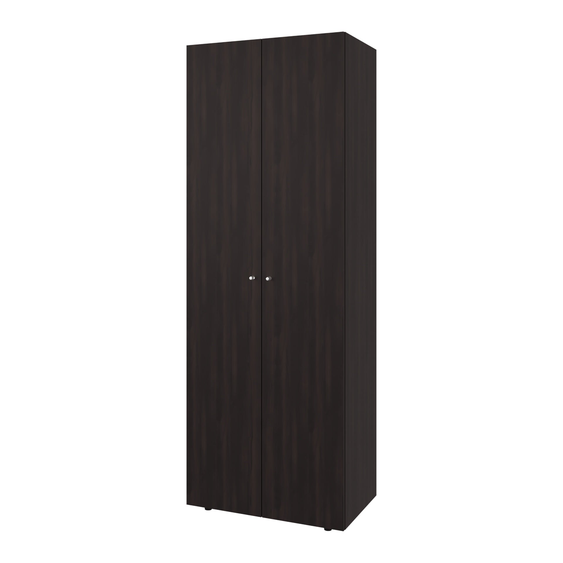 Armoire, 2 Doors, 4 Shelves, Walnut / Black Wengue