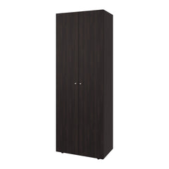 Armoire, 2 Doors, 4 Shelves, Walnut / Black Wengue