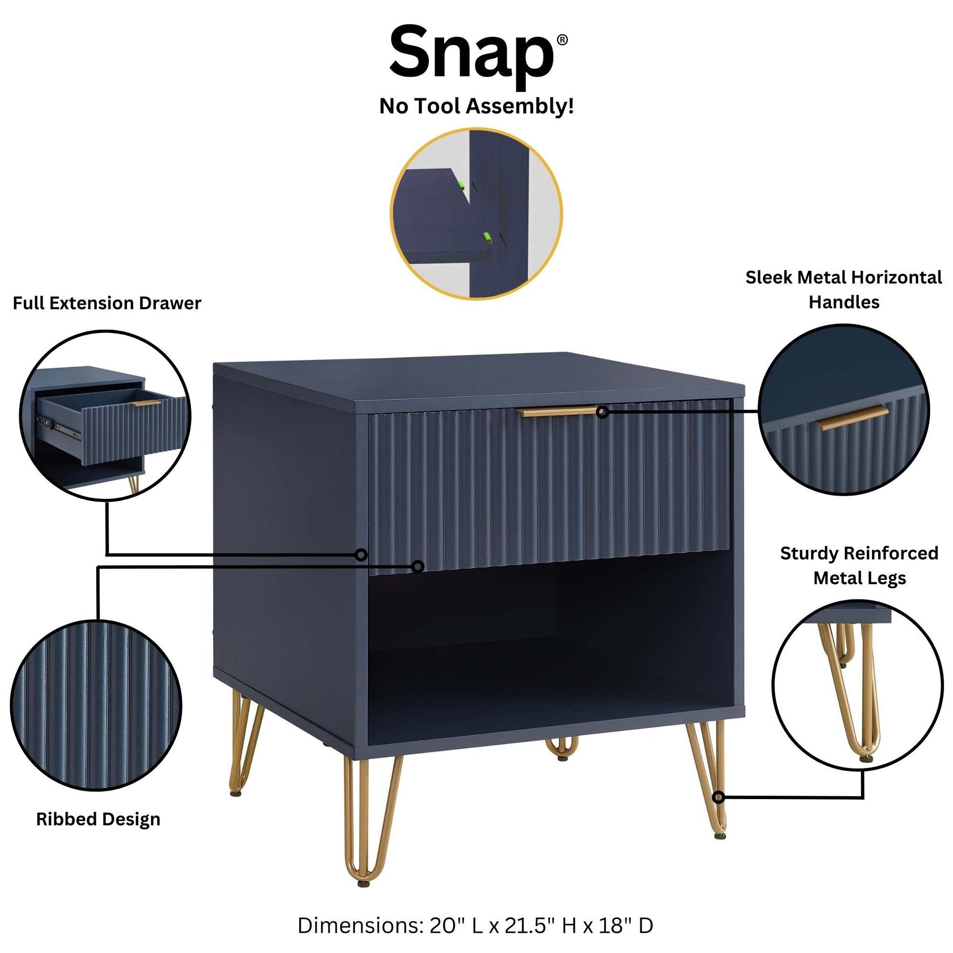 Nightstand in Midnight Blue