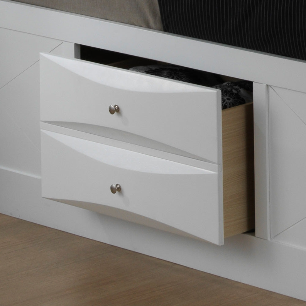 Contemporary White King Storage Bed