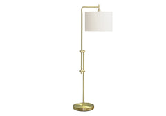 Lighting, 63"h, Floor Lamp, Brass Metal, Ivory / Cream Shade, Contemporary