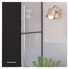 Medicine Double Door Cabinet 23" H,Four Interior Shelves, Black