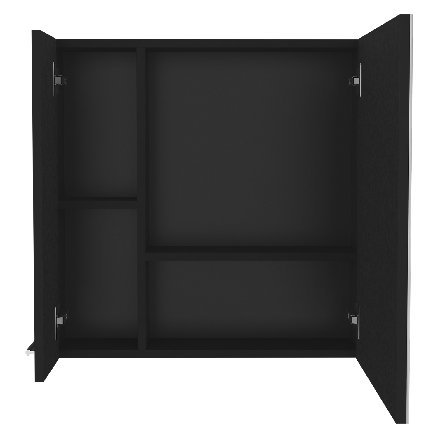 Medicine Double Door Cabinet 23" H,Four Interior Shelves, Black