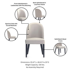 Dining Chair - Set of 2 in Light Gray